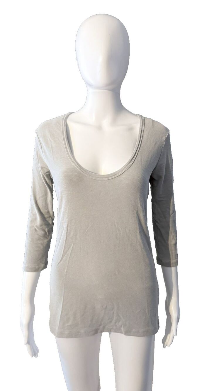 Standard James Perse Scoop Neck Gray 3/4 Sleeve Scoop Neck TeeT-Shirt SZ 3 = L